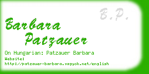 barbara patzauer business card